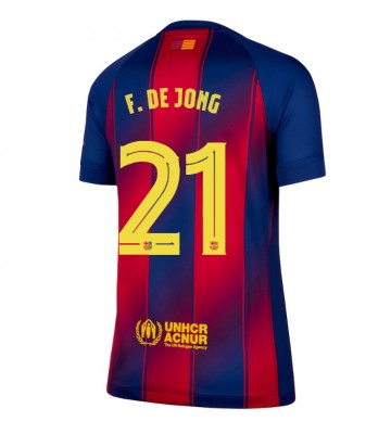 Barcelona Frenkie de Jong #21 Hjemmebanetrøje Dame 2025-26 Kortærmet